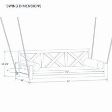 Cambridge Casual Logan Teak Wood 6 FT Porch Swing Bed, Upgraded Patio Porch Swing Daybed with Thick Cushion Support, 750 LB Weight Capacity, Teak Porch Daybed Swing for Garden, Backyard, Porch