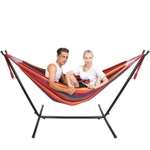 Fashionable Outdoor Canvas Hammock - with Steel Stand, an Ideal Choice for Outdoor Rest -Outdoor Camping Hammock(Brown)