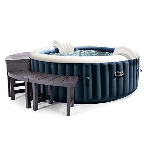 Intex PureSpa Plus Inflatable Hot Tub with Accessories Benches Blue