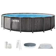 INTEX Prism Frame 18ft x 48in Round Above Ground Swimming Pool Set w/Pump