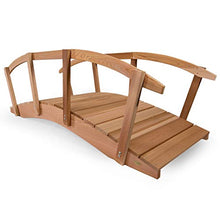 All Things Cedar 8-Ft Garden Bridge with Side Rails Brown