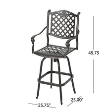 Christopher Knight Home Arlana Outdoor Cast Aluminum Bar Set 3-Pcs Shiny Copper Finish