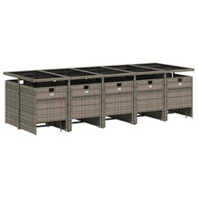 AMBERARD Patio Dining Set Set of 14 Gray and Black PE Rattan 15 Piece Set Furniture Set