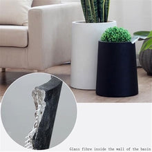 x3anggyt5 Planter Black Floor Standing Flower Pot, Cement and Glass Fibre Plant, with Drainage Hole and Saucers Trays for Room Balcony Garden Office Plants Container Garden(Large)