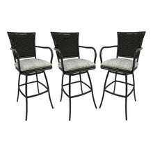Set of 3 - Outdoor Indoor Extra Tall 34" Bar Stool - Erin on Brown Frame