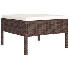 NLQMSU 12 Piece Garden Lounge Set Brown PE Rattan Steel Frame