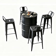 JOSOGO Patio Table and Chair Set, Weather Resistant Outdoor Bistro Set, Lightweight Portable Dining Furniture for Garden Porch Backyard Yard(Black 1A4B)
