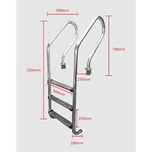 Swimming Pool Ladder for In Ground Pools Heavy Duty 3-Step Stainless Steel Pool Step Ladder W/Non-Slip Footstep 331 Lbs Capacity