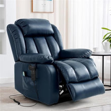 HTERWQEA Dark Blue Power Lift Recliner Chair with Massage Heat