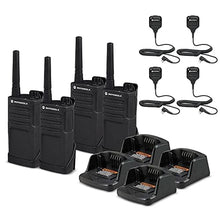 Motorola Solutions 4-Pack RMM2050 On-Site 2-Way Radio with HKLN4606 Remote Speaker Mic Bundle