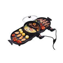 AFPSDLFJDLS Electric Grills Griddle Household BBQ Machine Raclette with Hotpot Temperature Adjustable Smokeless Barbecue Pan Pot