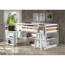 Rosebery Kids Junior Loft Bed with Desk & Bookcase White