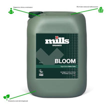 Mills - Organics Bloom - Organic Flowering Fertiliser for Plants - Promotes Bigger, Heavier Flowers & Strong Root Development - Helps Prevent Nutrient Deficiencies - 20L