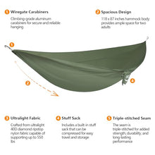 anymaka Set Up in 3 Seconds Adjustable Portable Aluminum Alloy Hammock Stand for Outside with Chair Mode & Lounge Mode up to 105'' (Full Pack Forest Green)