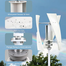 HENGCMM Wind Turbine Generator Kit, 12V 24V 48V 3 Blade Portable Vertical Wind Power Turbine Generator Kit Model Three-Phase Permanent Magnet Generator, with Charge Controller,8000W-48V