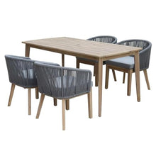 Pemberly Row 7-Piece Modern Acacia Wood Dining Set Gray
