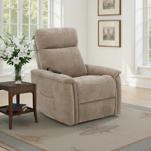 Flexsteel Fabric Luma Power Lift Recliner with Heat, Air Massage & Adjustable Comfort