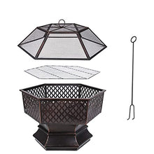 SLGGPJBU Outdoor Fire Pits BBQ Grill Firepit Bowl Outdoor Garden Fire Pit Outdoor Heaters 2 in 1 Fireplace for Bonfire Barbecue in The Wild for Camping Picnic Bonfire