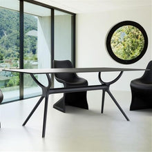 LOUNGITUDE Compamia Air 71" Patio Dining Table in Black, Commercial Grade