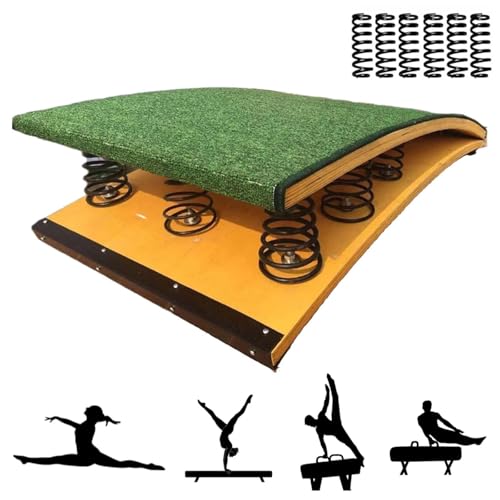 ALSUP Dual-Use Pool Diving Board & Gymnastics Springboard - High-Elastic Springs, Non-Slip Surface, Heavy-Duty Wood Frame for Poolside Training 4Springs