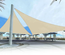 COARBOR 21' x 21' x 29.7' Right Triangle Sun Shade Sails Wire Rope Hemmed All Edges Strong Double Stitched Seam Super Heavy Duty Perfect for Patio Deck Yard Garden-Beige