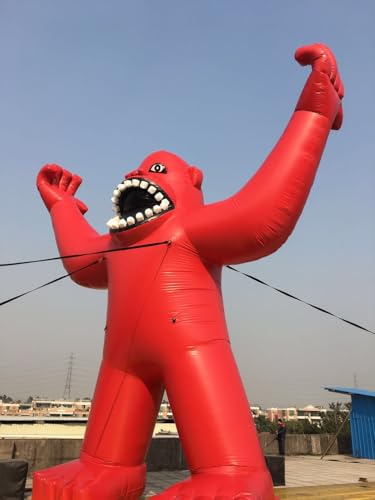 Giant Inflatable Gorilla, Red, 20ft, Advertising Promotional Display, with Blower Included, Free Logo Print