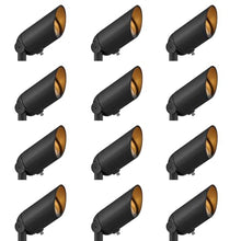 Hinkley Accent 12V MR16 Outdoor Landscape Spot Light Set of 12, Satin Black