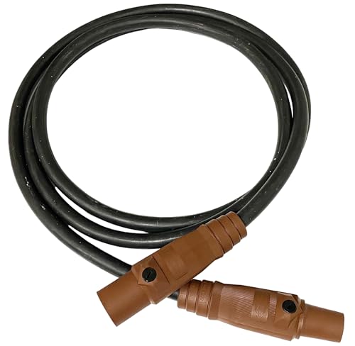 2/0 AWG Black Type W Generator Power Cable Rated for 300 Amps, Male/Female Series 16 Camlocks, Power Cord (Brown, 25 FT)