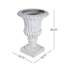 GDFStudio Antique White 26" Urn Planter – Handcrafted MGO Decorative Planter for Indoor Outdoor Use – Classic Garden Patio Living Room Flower Pot, 18.75"x18.75"x26.25", Sturdy, No Assembly Required