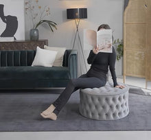CYYTLFSD Round Storage Ottoman Grey