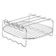 Portable Stainless Steel BBQ Rack Skewer Barbecue Grill Baking Tray Rack for Air Fryer Double-Deck Home Replacement Barbecue