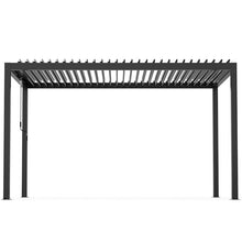 Kaimei 10x13FT Aluminum Pergola with Adjustable Louvered Roof Black