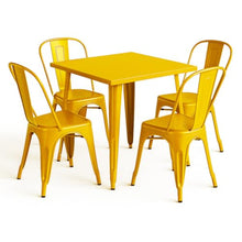 31" x 31" Metal Bistro Table Set – 5 Piece Indoor Outdoor Cafe Seating for Patio or Restaurant