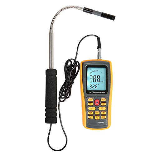 NEWTRY Digital Anemometer Thermosensitive Wind Speed Meter Sensor Portable Wind Gauges Air Flow Velocity Thermometer for Measuring Wind Speed Temperature Volume with Backlight GM8903