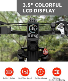 Luckeep 1200W Electric Mountain Bike with Lock, 26" Fat Tire, 48V Battery