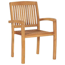 KPOTUERTU Teak Wood Stacking Patio Dining Chairs with Cushions, 8 Pack