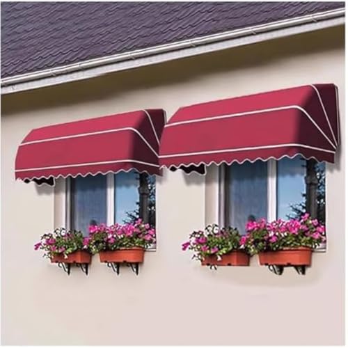 2pcs Water-Resistant Folding Awning Canopy for Doors & Windows Outdoor Patio Cover Weatherproof Shelter awnings