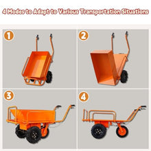 Wheelbarrow,Utility Cart, Electric Wagons,881lbs Capacity Heavy Duty Material Hauler Perfect for Transporting Soil Bricks and Construction Materials, 1500W Motor 48V20AH