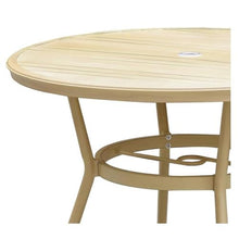 Furniture of America Devey 40" W Aluminum Round Patio Bistro Table Natural Tone