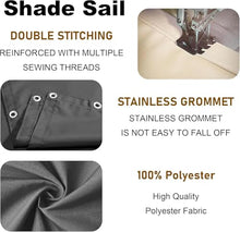 7x25 FT Rectangle Shade Sail Straight Edge Shade Fabric Waterproof with Grommet UV Blockage Sun Canopy for Outdoor Patio Pergola Backyard Garden Dark Gray