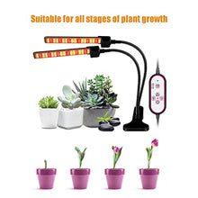 1-4 Heads Grow Light for Indoor Plants, Clip on Plant Growing Lamp, 3/9/12 Timer, 360° Adjustable Gooseneck, 5 Segment Dimming Mode, 3 mo