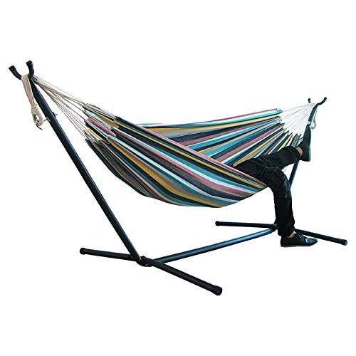 Swing Two-Person Hammock, Camping Thickened Swing Chair, Outdoor Hanging Bed, Canvas Rocking Chair, 200 * 150cm Swing seat (Color : B) (B)