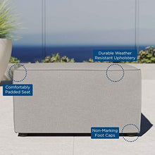 Modway Saybrook Outdoor Patio Upholstered Sectional Sofa Ottoman in Gray