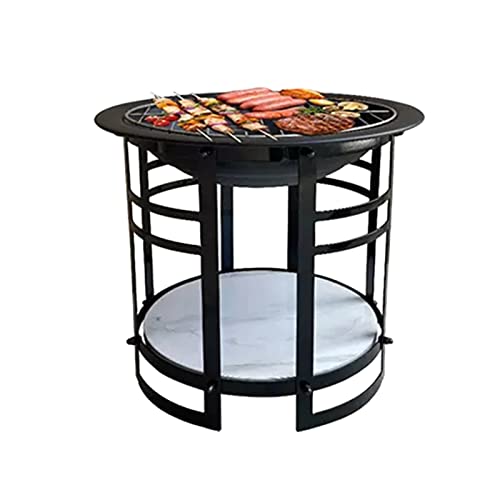 UILMLIO Outdoor Indoor Grill Table - Large Barbecue Rack with Charcoal Stove, Fire Basin & Heating - Perfect for Carbon Fire Cooking & Tea Preparation S (Large)