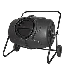 HUTOOLEE Garden Compost Bin, 190L Outdoor 360° Tumbling Composter with Wheels and Ventilation System, Built-in Air Pipe/Easy to Move, for Fast Creation of Fertile Soil