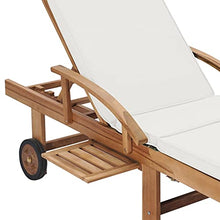 WANGKENSU Sun Loungers with Cushions 2 pcs,Outdoor Wood Lounge Chaise, Lounger for Pool,Beach Sun Tanning Chair,Outdoor Bed,Patio Deck Chair, Solid Teak Wood Red (Cream 76.8" x 23.4" (L x W))