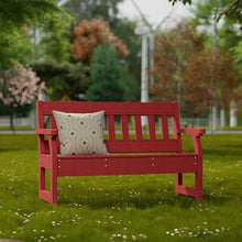 Wildridge Heritage Garden Bench, Cardinal Red - Outdoor All-Weather HDPE Furniture