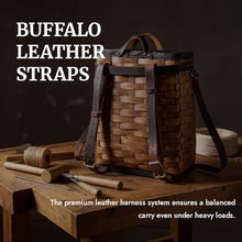 Pack Basket, Basket Backpack, Adirondack Style Hunting, Trapping, Guiding Woven Basket Pack with Leather Straps