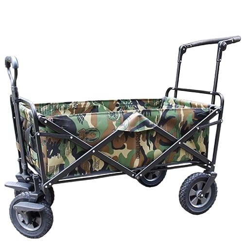 Folding Cart Ch Wagon Grocery Cart Garden Trolley Folding Cart Shopping Trolley for Outdoor Camping Traction Truck with 4 Wheels Garden Utility Cart W