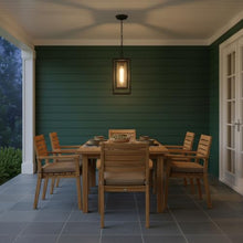 Hinkley Republic Medium Hanging Outdoor Lantern, Low Voltage, LED Included, Composite, Clear Seedy Glass Panes, Anti-Fading Finish, Oil Rubbed Bronze Finish
